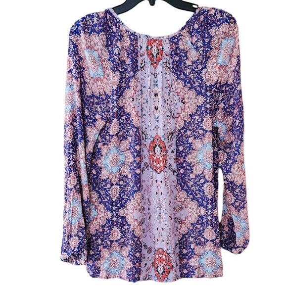 Lucky Brand Multicolor Geometric‎ Blouse Women's Medium - Picture 2 of 5